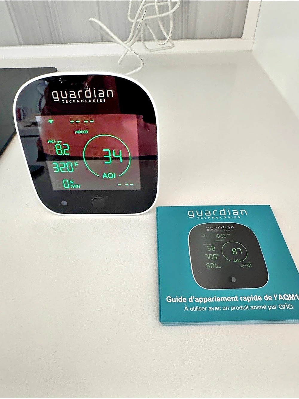 Guardian Technologies GermGuardian Smart Air Quality Monitor White & Black